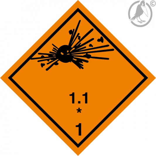 Gefahrgutaufkleber Klasse 1.1 nach Verträglichkeitsgruppe