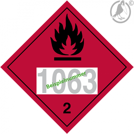 Gefahrgutaufkleber Klasse 2.1 FLAMMABLE GAS mit Eindruck