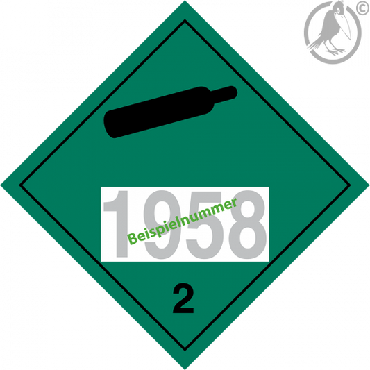 Gefahrgutaufkleber Klasse 2.2 Non flammable – non toxic gas mit Eindruck