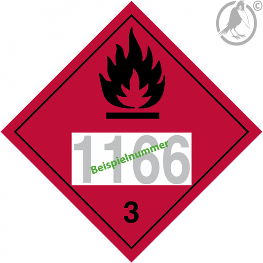 Gefahrgutaufkleber Klasse - 3 Flammable Liquid (mit Eindruck)
