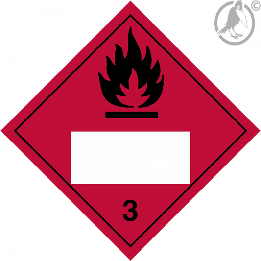 Gefahrgutaufkleber Klasse - 3 Flammable Liquid (mit Eindruck)