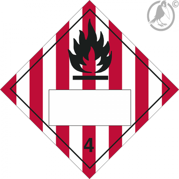 Gefahrgutaufkleber Klasse 4.1 – Flammable Solid (mit Eindruck)