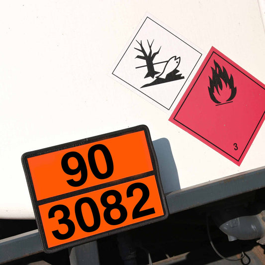 ADR Warntafel mit Eindruck der UN-Nummer