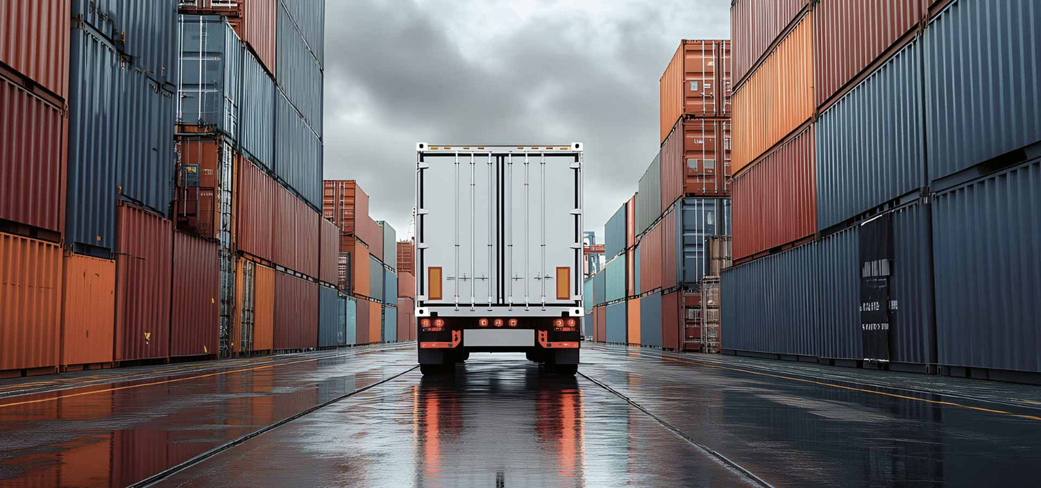 Containerstapel in der Logistik zur Lagerung und zum Transport von Gefahrgut