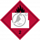  Gefahrgutaufkleber Klasse 2.1 FLAMMABLE GAS mit Eindruck - 300 x 300 mm