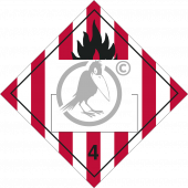  Gefahrgutaufkleber Klasse 4.1 FLAMMABLE SOLID mit Eindruck - 300 x 300 mm 