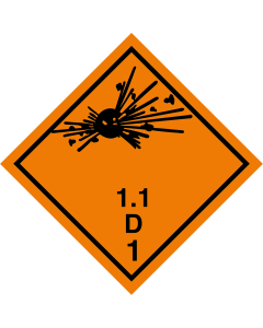 Gefahrgutaufkleber Klasse 1.1D