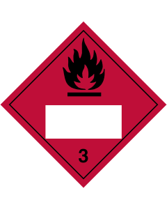 Gefahrgutaufkleber Klasse 3 FLAMMABLE LIQUID mit Eindruck - 300 x 300 mm 