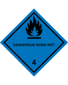 Gefahrgutaufkleber Klasse 4.3 DANGEROUS WHEN WET