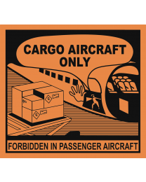 Cargo Aircraft Only Aufkleber (Transportetikett)-120x110mm, Einzelblatt, PVC Folie